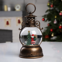 Светодиодная фигура &laquo;Фонарь с Дедом Морозом&raquo; 11 &times; 19 &times; 11 см, пластик, батарейки ААх3 (не в комплекте), USB, свечение тёплое белое