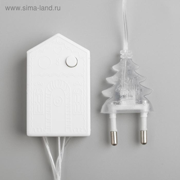 Гирлянда &laquo;Нить&raquo; 5 м с насадками &laquo;Хрусталики&raquo;, IP20, прозрачная нить, 50 LED, свечение белое, 8 режимов, 220 В