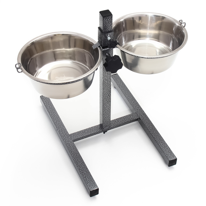 Регулируемая подставка с 2 мисками по 1,8 л, высота подставки 40 см Регулируемая подставка с 2 мисками по 1,8 л, высота подставки 40 см