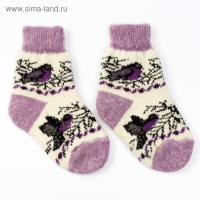 Носки детские шерстяные «Птички», цвет белый, размер 18 Носки детские шерстяные «Птички», цвет белый, размер 18