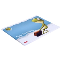 Альбом для рисования А4, 40 листов, на скрепке, "Лягушонок Ден", обложка мелованный картон, матовая ламинация, тиснение, блок 100 г/м&sup2;, МИКС