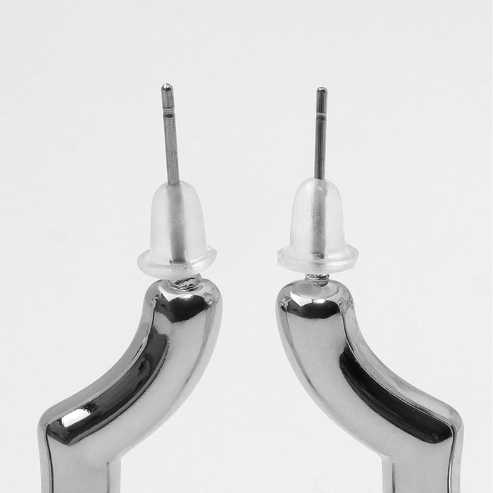 Серьги пластик &laquo;Сердца&raquo; воссоеденение, цвет серебро