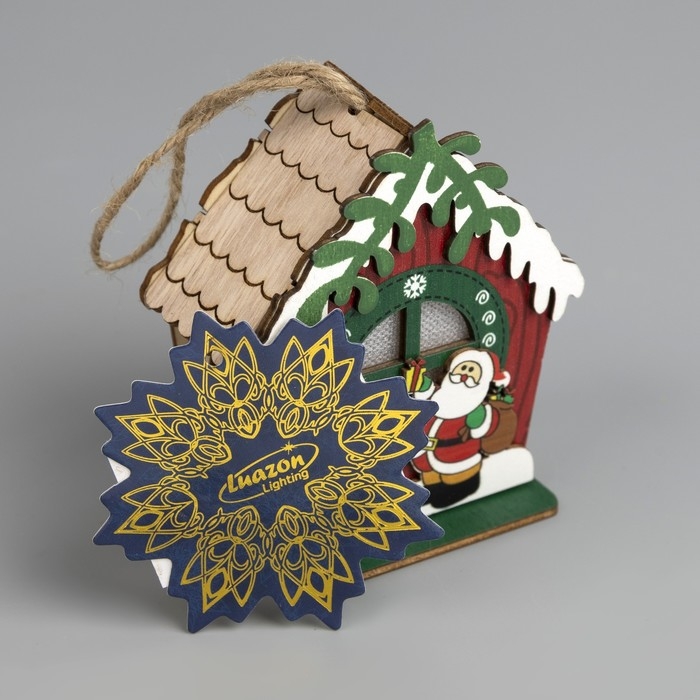 Ёлочная игрушка &laquo;Избушка Санты&raquo;, от батареек, свечение тёплое белое