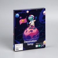 Неоновая вывеска &laquo;Планета&raquo; 30 x 17.5 см, батарейки AAx3 (не в комплекте) + USB, свечение розово-синее