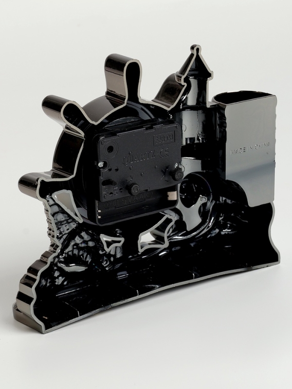 Часы будильник настольные, органайзер для канцелярии, 14 х 18 х 4.5 см, d-5.5 см