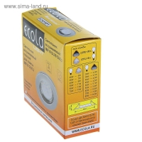 Светильник встраиваемый Ecola, DL90, MR16, GU5.3, 30 x 80 мм, плоский, цвет хром