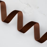 Лента бархатная, 20 мм, 18 &plusmn; 1 м, цвет коричневый №119