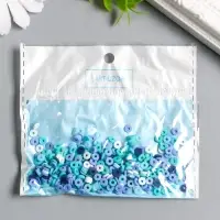 Бусины для творчества PVC "Колечки голубо-синие" набор &asymp; 330 шт 0,1х0,4х0,4 см