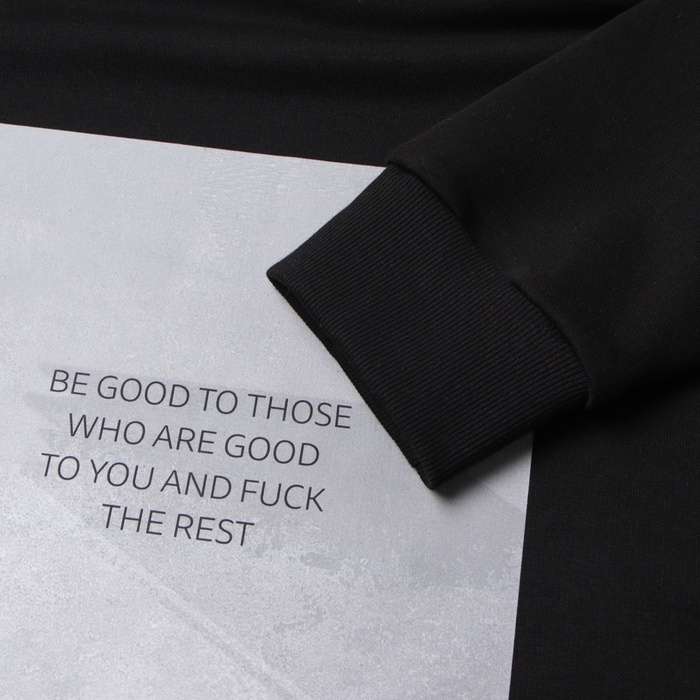 Джемпер (толстовка) мужская MINAKU: Be good, цвет черный, р-р 48 Джемпер (толстовка) мужская MINAKU: Be good, цвет черный, р-р 48