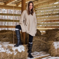 Джемпер женский MIST с капюшоном, бежевый, onesize (44-48)