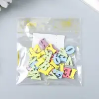 Бусины для творчества дерево "Английский алфавит" набор 30 шт 1,5х1,5х0,3 см