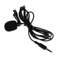 Микрофон на прищепке G-101, 100-16000 Гц, -32 дБ, 2.2 кОм, Jack 3.5 мм, 1.5 м, черный