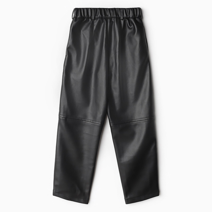 Брюки для девочки кожаные MINAKU, цвет чёрный, рост 164 см