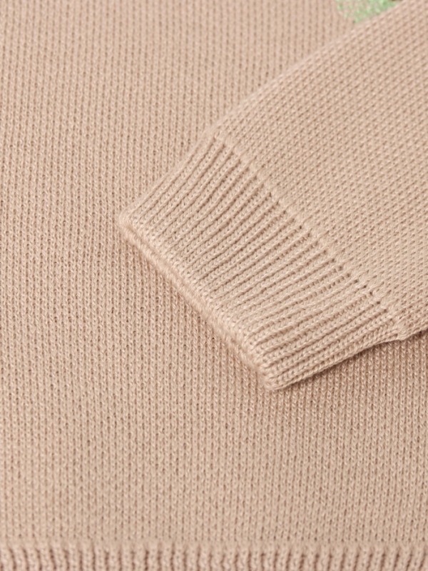 Джемпер вязаный новогодний Крошка Я "Еловые веточки" рост 86-92 см, цвет бежевый