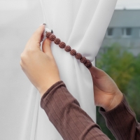 Подхват для штор &laquo;Бусы из бисера&raquo;, d = 1,3 см, 30 см, цвет коричневый