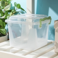 Контейнер для хранения с крышкой, 4 л, 19,5&times;19,5&times;17,5 см, цвет прозрачный