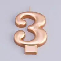 Свеча для торта &laquo;Европейская ГИГАНТ&raquo;, цифра 3, 7 см, розовое золото
