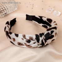 Ободок для волос "Кокетка" 3 см, светлый лео