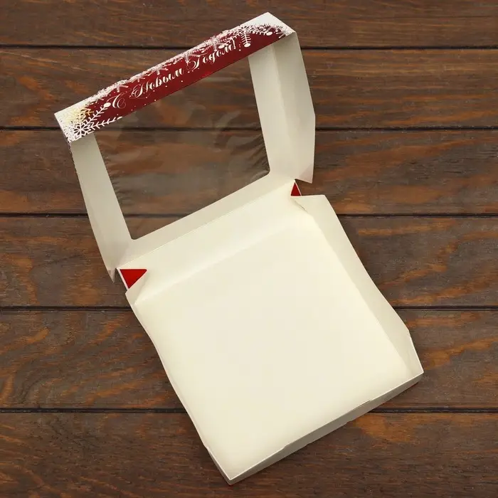 Коробка складная с окном &laquo;Новый год&raquo; 20&times;20&times;4 см