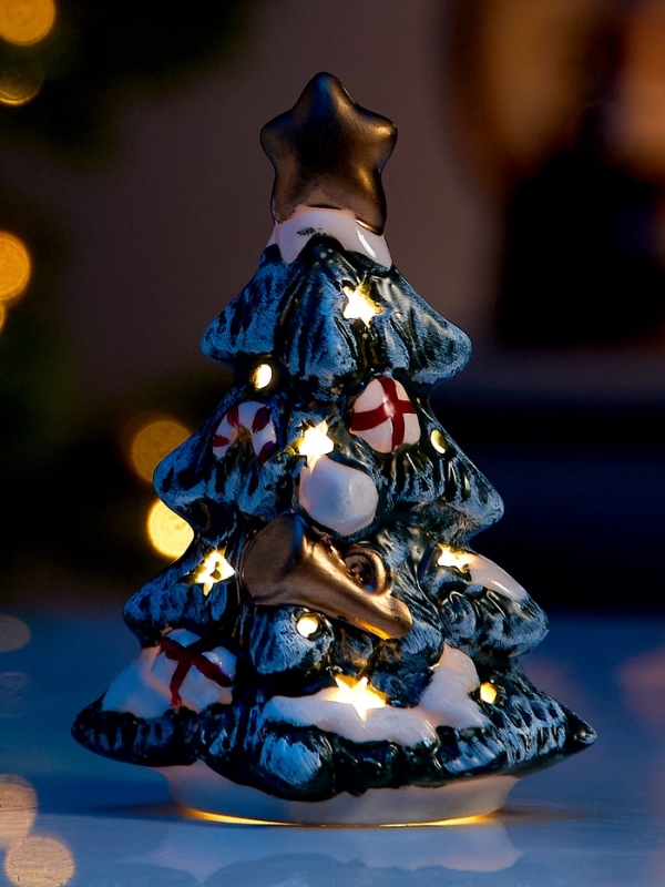 Светодиодная фигура "Зеленая елка" 9.8х5.5х6.5, 1 LED, LR44x3(в компл.), Т/БЕЛЫЙ