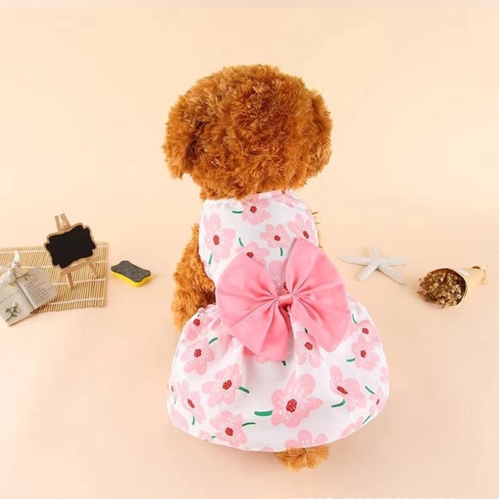 Платье для животных "Ромашки&raquo;, хлопок, M (ДС 30, ОГ 40 см), розовое