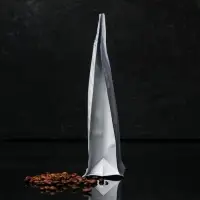 Пакет восьмишовный с отрывным замком, белый, матовый, 13,5 х 26 + 7,5 см