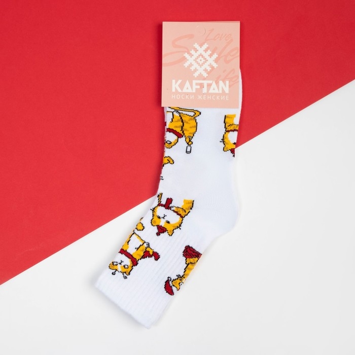 Носки женские новогодние KAFTAN "Рыжий кот" размер 36-40 (23-25 см)
