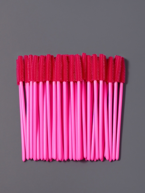 Щёточки для бровей и ресниц, силиконовые, набор - 50 шт, 10,5 см, цвет розовый Щёточки для бровей и ресниц, силиконовые, набор - 50 шт, 10,5 см, цвет розовый