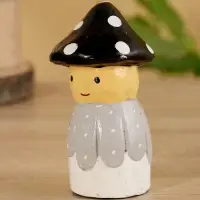 Сувенир "Гномик" дерево 5,5х5,5х10 см, цв. чёрно-серый