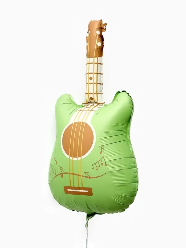 Воздушный шар фольгированный 35" "Гитара" цвет зеленый