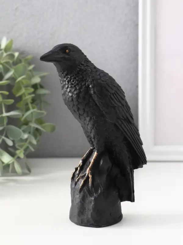 Фигура &laquo;Ворон на камне&raquo;, 15.5&times;5.5&times;10 см, чёрная