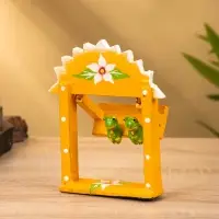 Сувенир "Лягушата на качелях" дерево 10х3,5х15 см, цв.  оранжевый