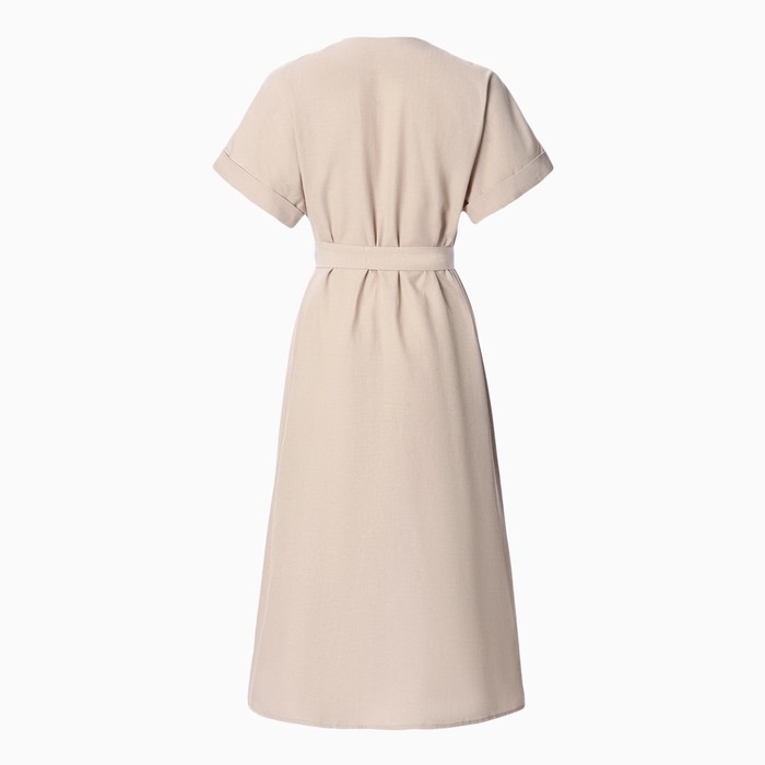 Платье женское на пуговицах MIST Summer time, бежевый, р.44 Платье женское на пуговицах MIST Summer time, бежевый, р.44