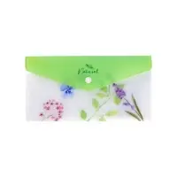 Папка-конверт C6 Hatber "NATURAL BLUE FLOWERS", на кнопке, пластик 180мкм, текстур с печат