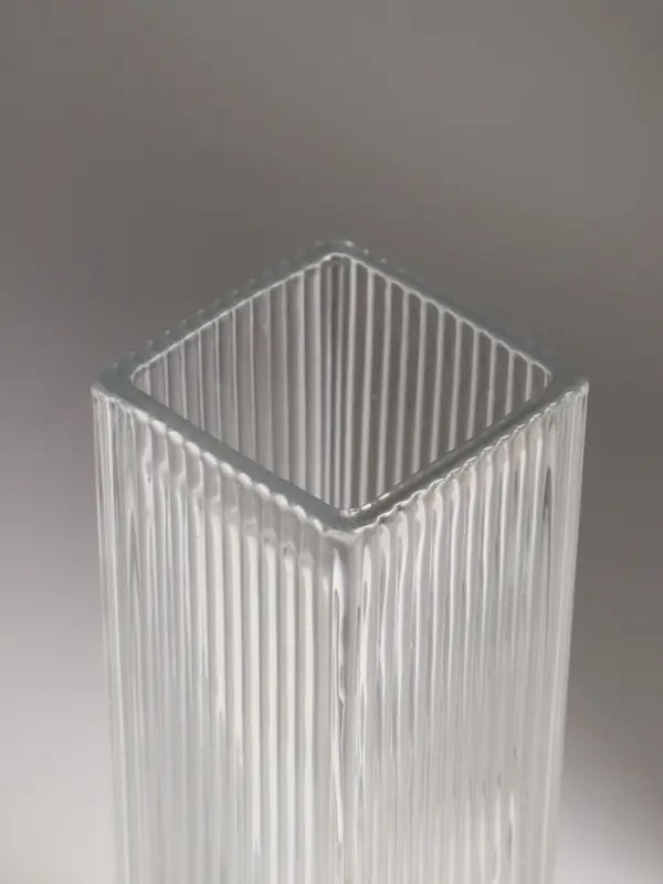 Ваза стекло настольная "Бритт" полосы, 24х8 см, прозрачный