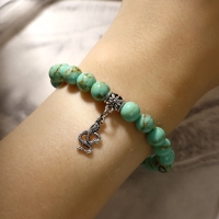 Браслет с подвеской МИКС шар №8 &laquo;Старая Бирюза&raquo;