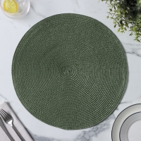 Салфетка сервировочная на стол Доляна &laquo;Лофт&raquo;, d=38 см, зелёная