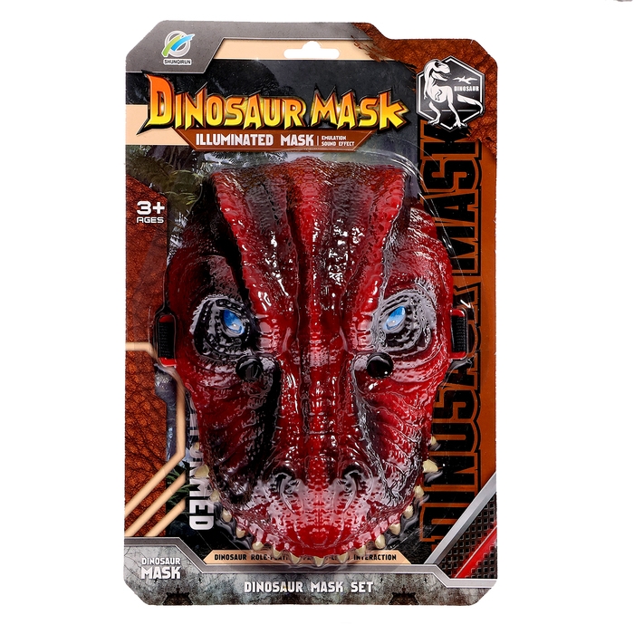 Маска динозавра &laquo;Юрский период&raquo;, световые и звуковые эффекты, цвет МИКС