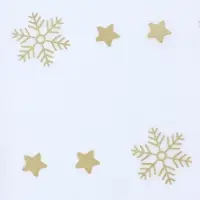 Бумага упаковочная тишью "Снежинки со звездами", золотистый, 50 х 66 см