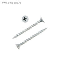 Саморез 3,5х41 мм ТУНДРА PREMIUM, потай, крупная резьба, шлиц PH, белый цинк, 1 кг