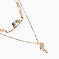 Кулон &laquo;Цепь&raquo; фламинго, цвет золото