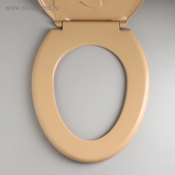 Сиденье для унитаза с крышкой &laquo;Комфорт Люкс&raquo;, цвет бежевый/коричневый бантик