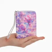 Кошелек жен 07-01-01 Июнь2535 цветы, 12*1,5*9 см, 2 отд+отд/молн, д/карт, сиреневый