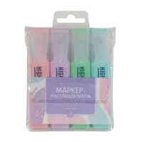 Набор маркеров-текстовыделителей 4 цвета, 1.0-5.0 мм, BrunoVisconti CityText, в ПВХ кармане