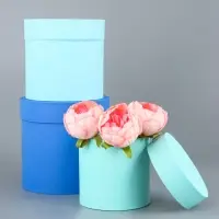 Набор круглых подарочных коробок &laquo;Аквамарин&raquo; 3 в 1 - 18&times;16&times;13 см