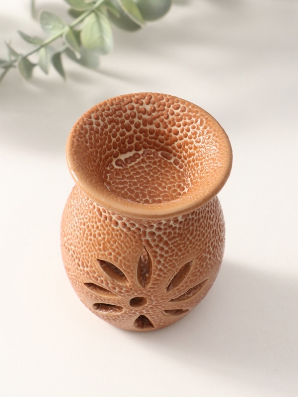 Аромалампа керамика "Цветок. Точки" корица 6,2х6,2х8,2 см