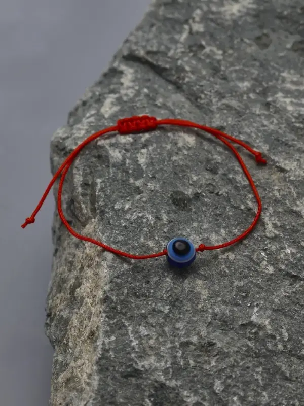 Браслет-оберег &laquo;Красная нить&raquo; глазик крупный, цвет синий, d=5,5 см