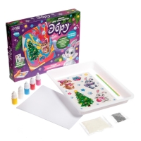 Набор для рисования эбру на новый год &laquo;Волшебный Новый год! Зайка&raquo;, новогодний набор для творчества