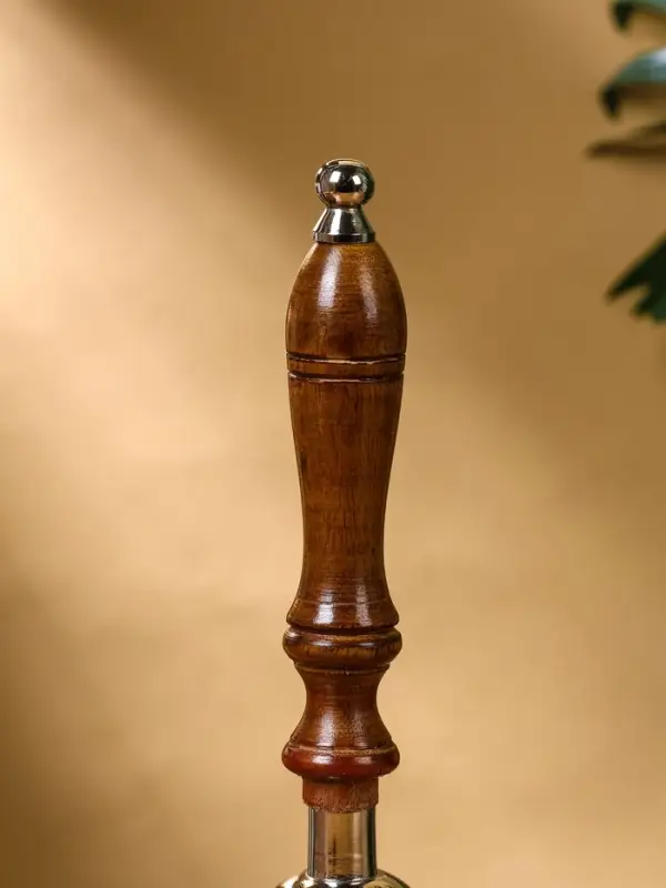 Колокольчик "Серебряный звон" алюминий, с деревянной ручкой 8х8х24 см