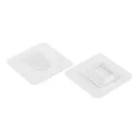 Держатель настенный, 2 шт, ТУНДРА, с клейкой поверхностью, 60х60х10 мм, прозрачный